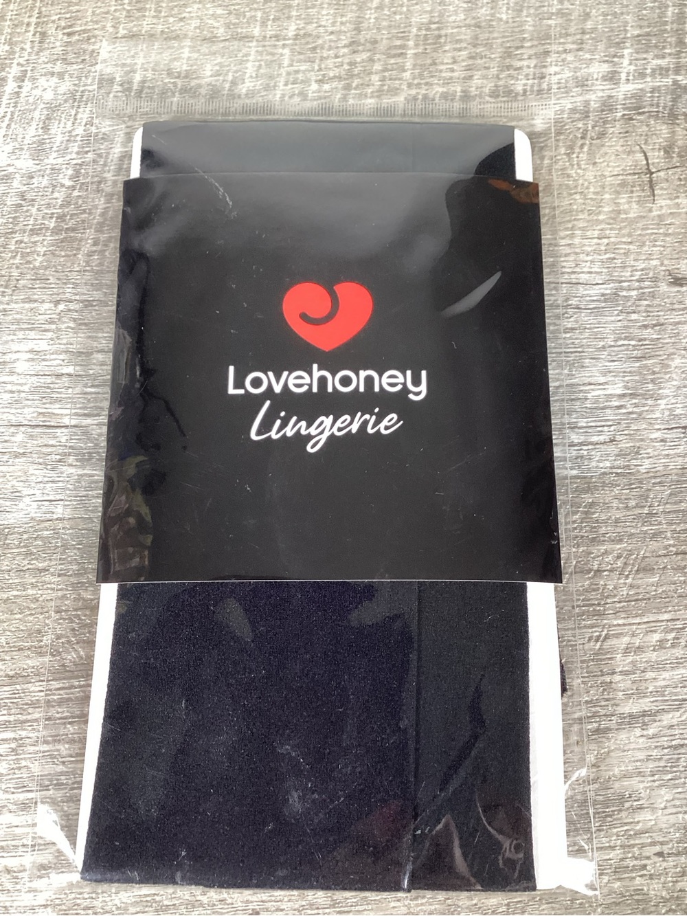 Lovehoney Lace Top Thigh High Stockings Black One Size Sheer NWT